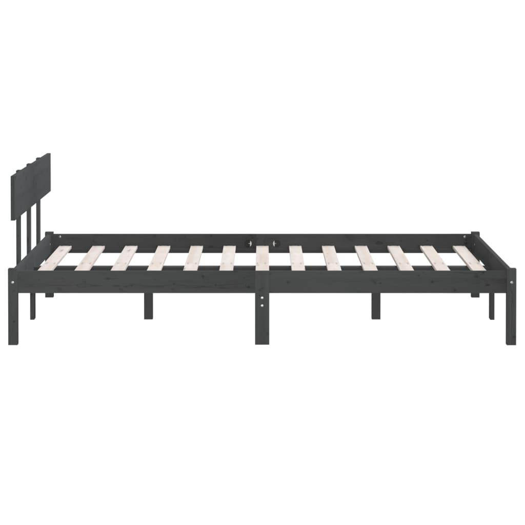 Sengeramme grå heltre furu 150x200 cm King Size