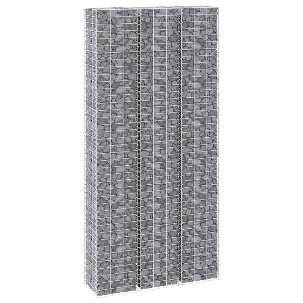 Gabion høybed 3 stk 30x30x150 cm jern vidaXL