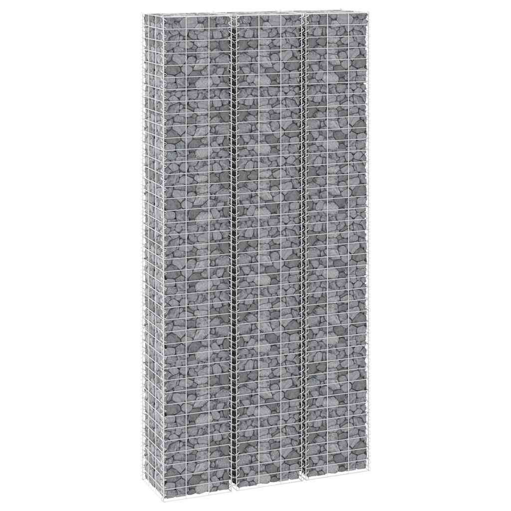Gabion høybed 3 stk 30x30x200 cm jern vidaXL