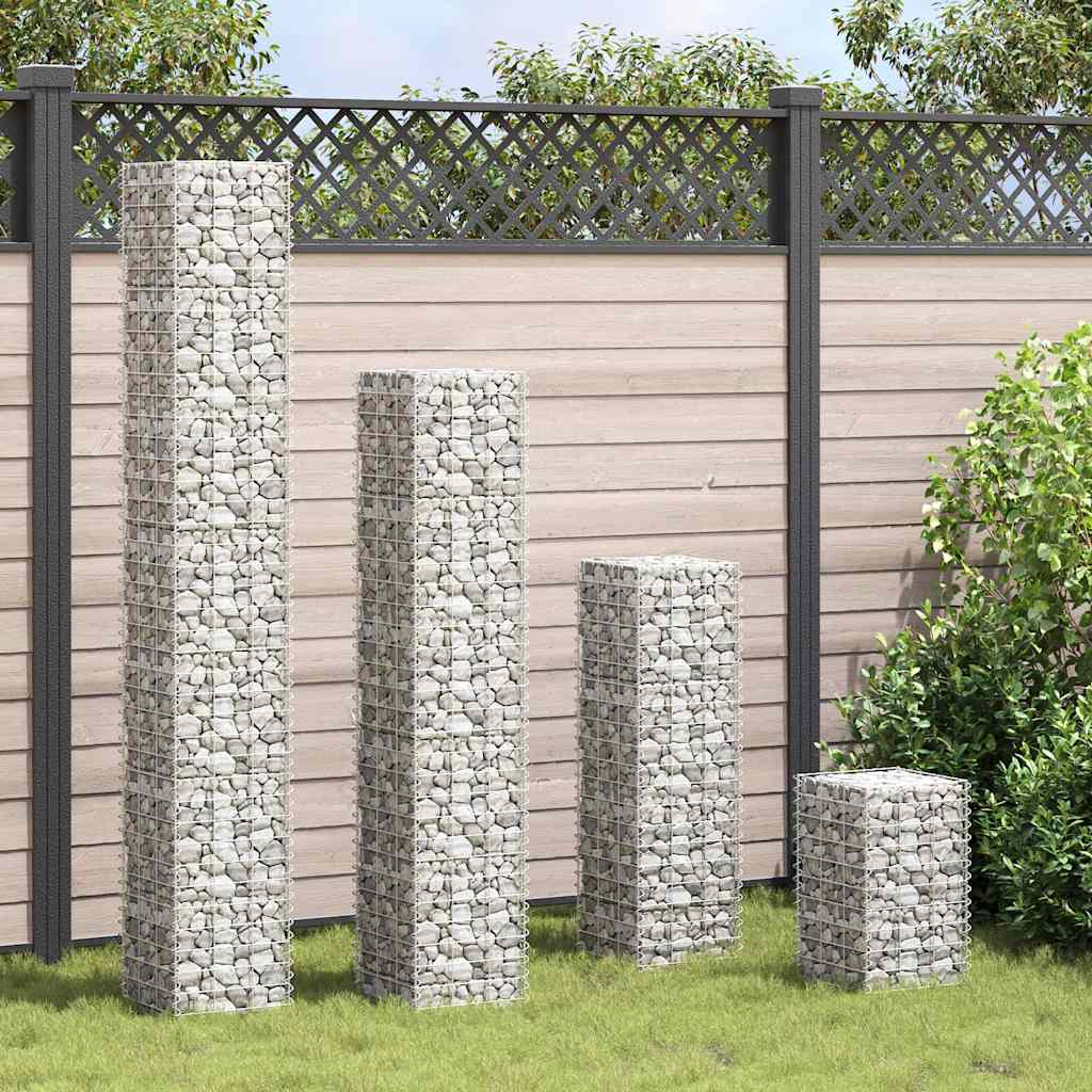 Gabion høybed 4 stk 30x30x50/100/150/200 cm jern vidaXL