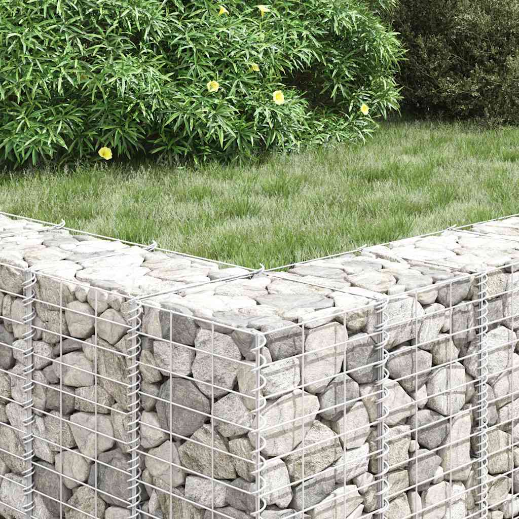 Gabion høybed 4 stk 30x30x50/100/150/200 cm jern vidaXL