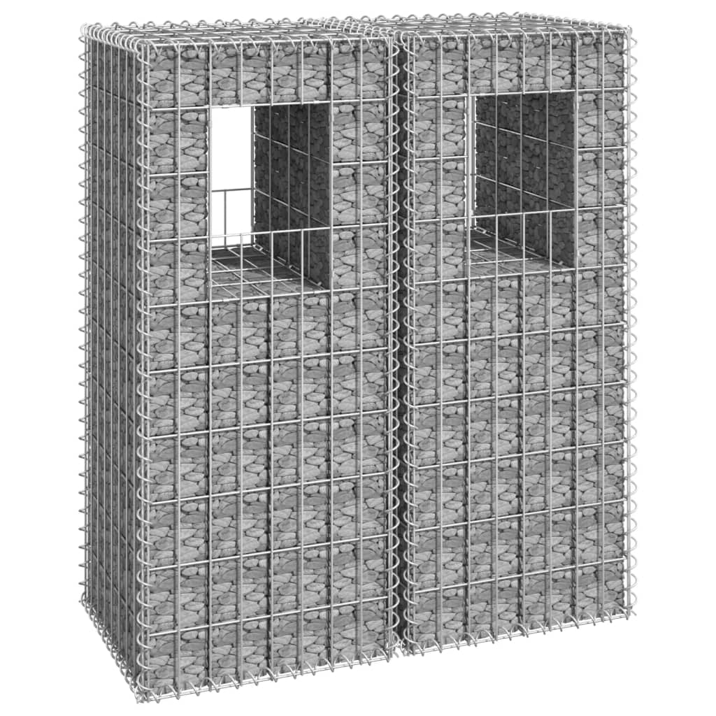 Gabionstolper 2 stk 40x40x100 cm jern