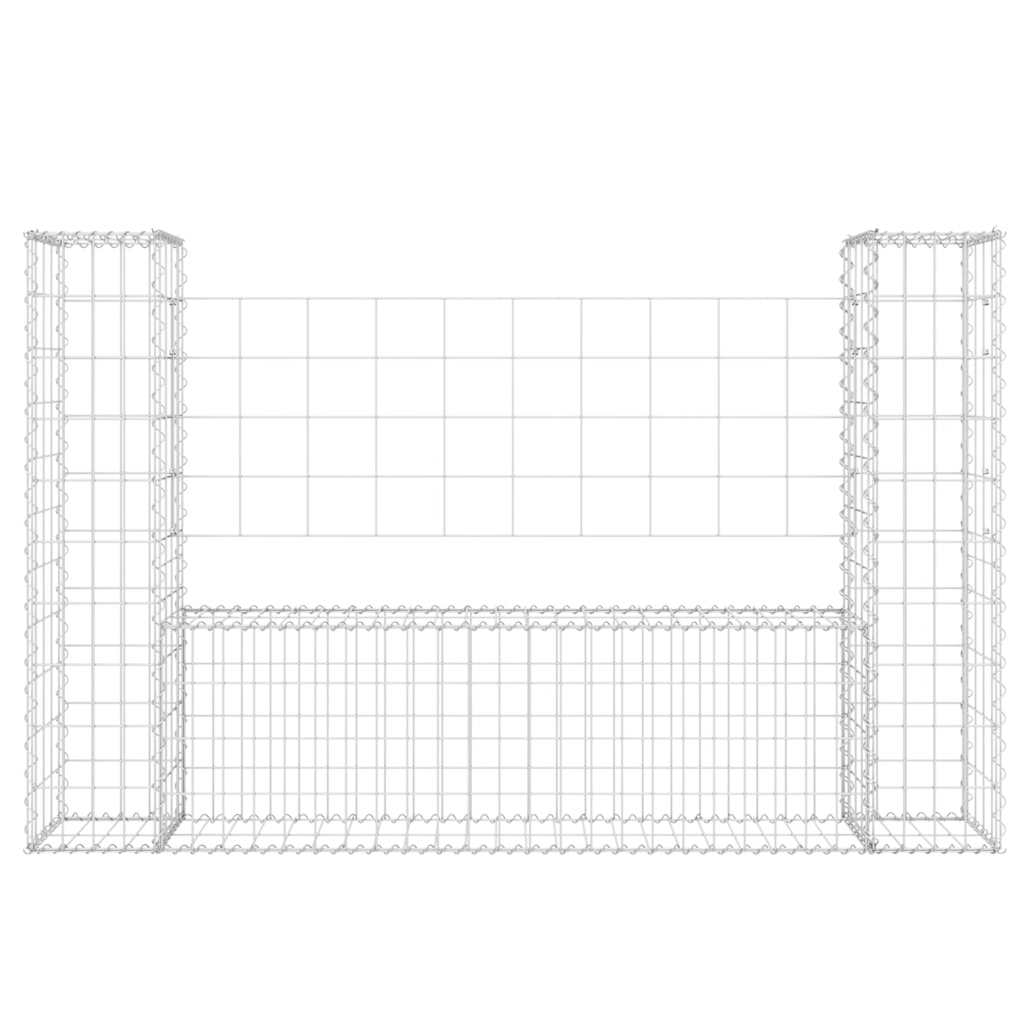 Gabionkurv u-formet med 2 stolper jern 140x20x100 cm vidaXL