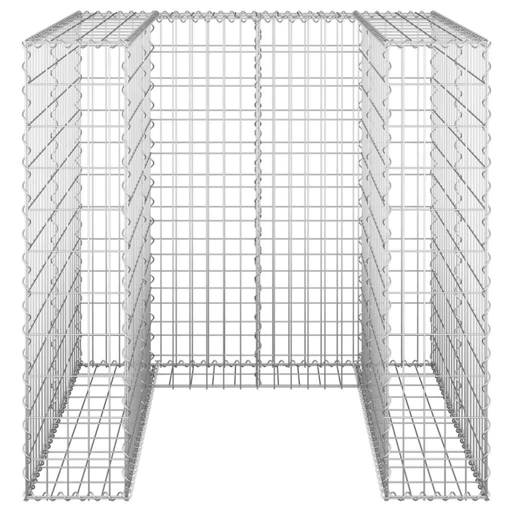 Gabion for søppeldunkskur galvanisert stål 110x100x110 cm