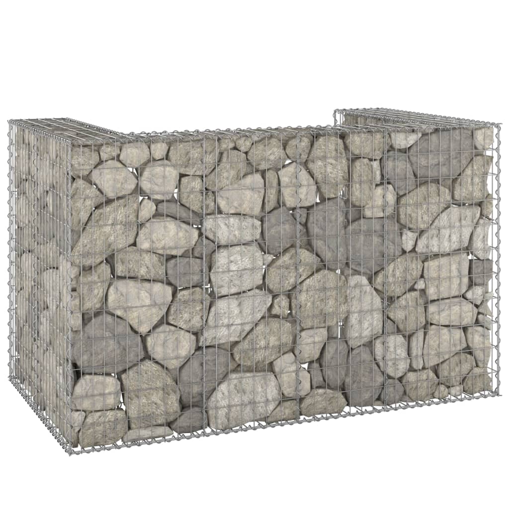 Gabion for søppeldunkskur galvanisert stål 180x100x110 cm