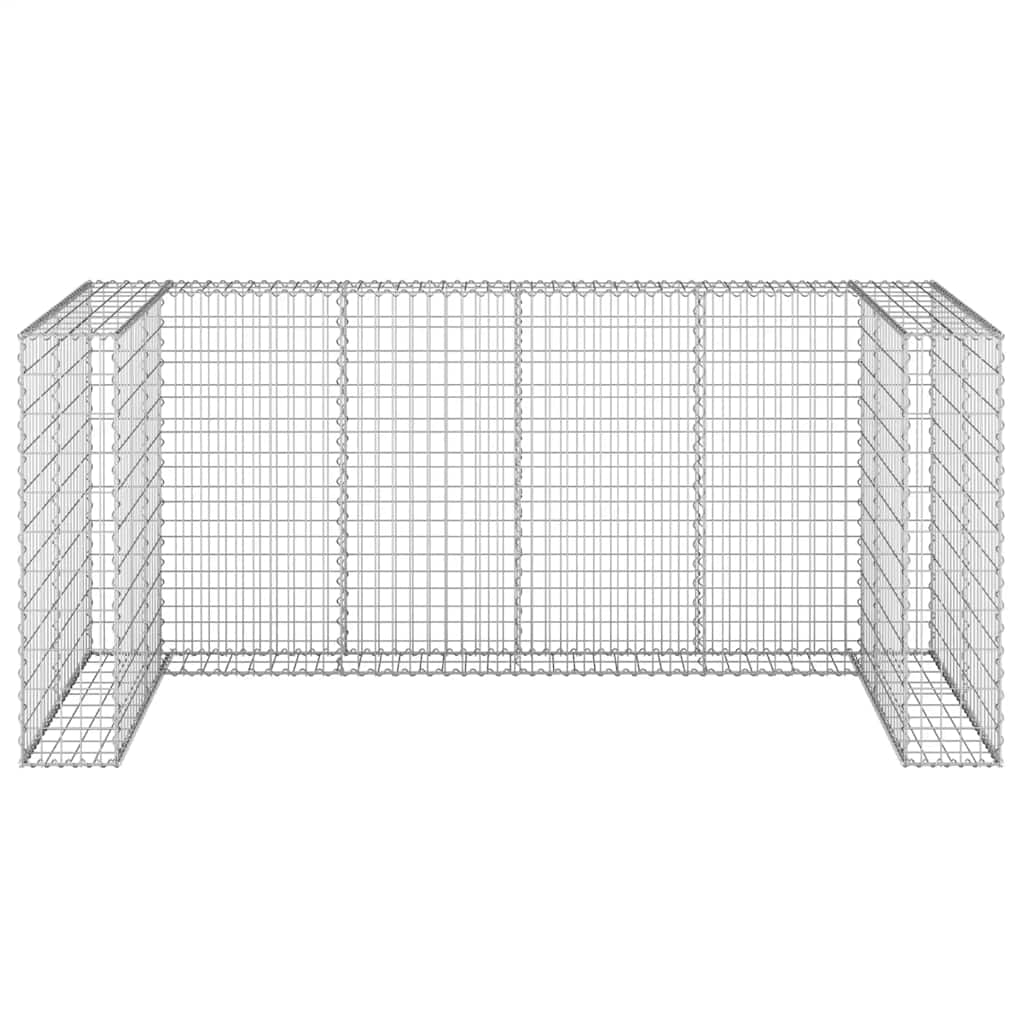 Gabion for søppeldunkskur galvanisert stål 254x100x110 cm