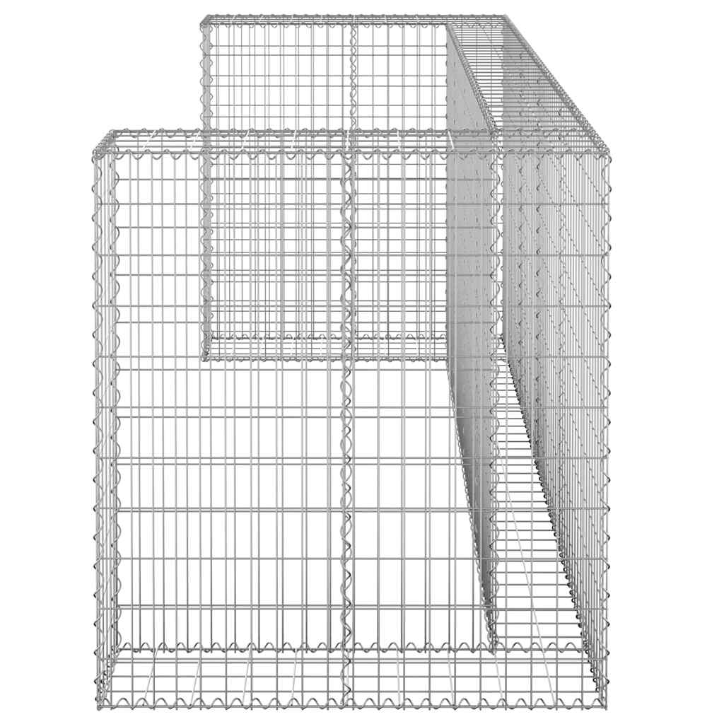 Gabion for søppeldunkskur galvanisert stål 254x100x110 cm