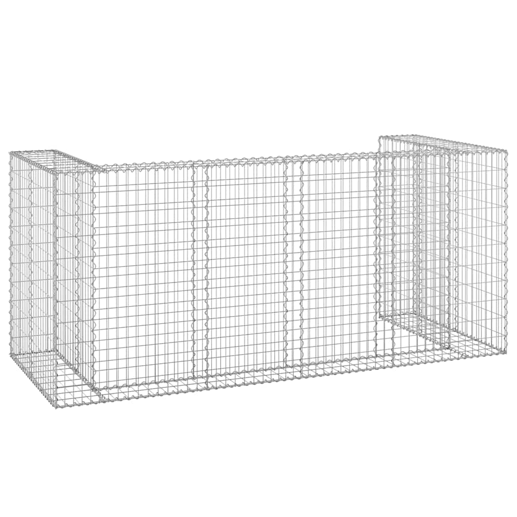 Gabion for søppeldunkskur galvanisert stål 254x100x110 cm