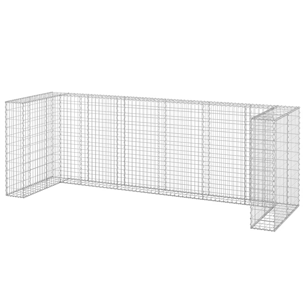 Gabion for søppeldunkskur galvanisert stål 325x100x110 cm