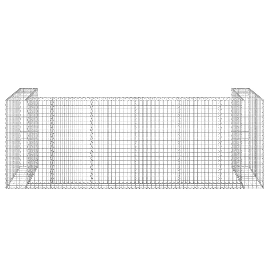 Gabion for søppeldunkskur galvanisert stål 325x100x110 cm