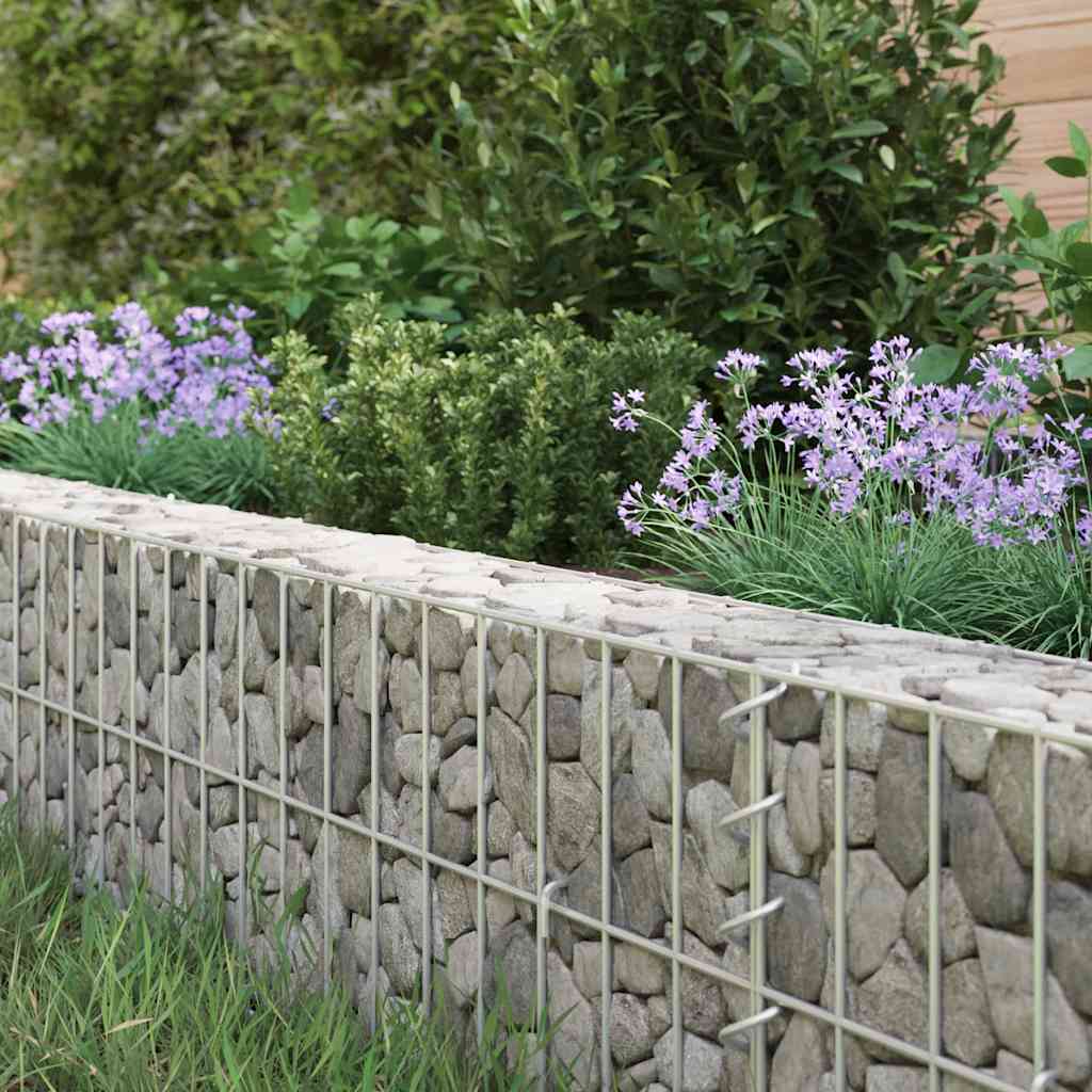 Gabion høybed galvanisert stål 600x100x20 cm vidaXL