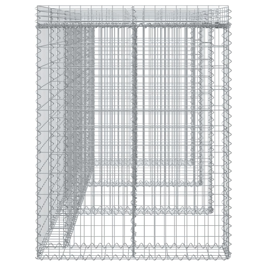 Gabionvegg for søppelkasse 270x91x120 cm galvanisert jern