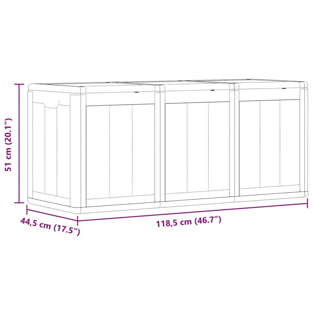 Putekasse for hage 270 L brun PP-treutseende