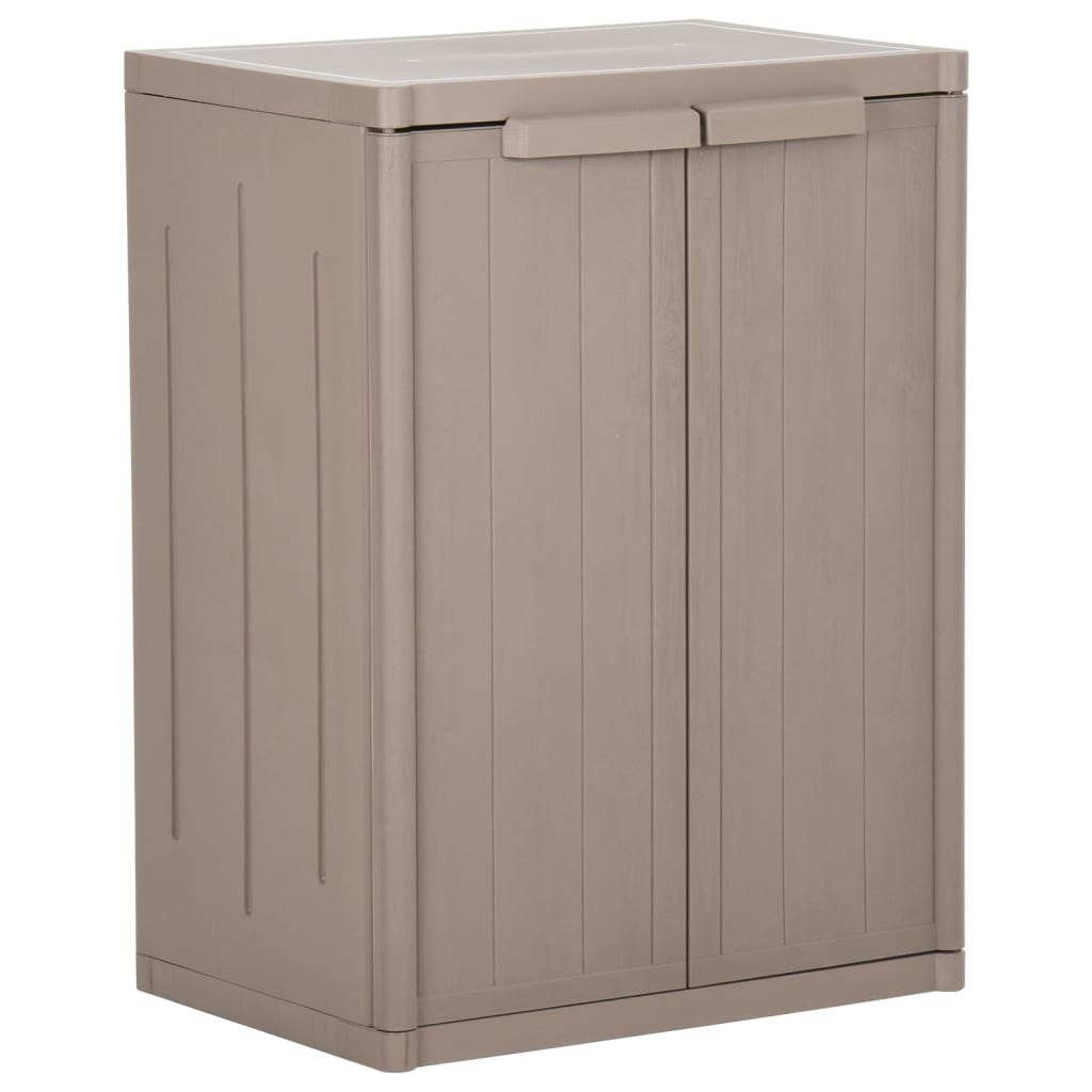 Oppbevaringsskap for hage brun 65x45x88 cm PP treutseende