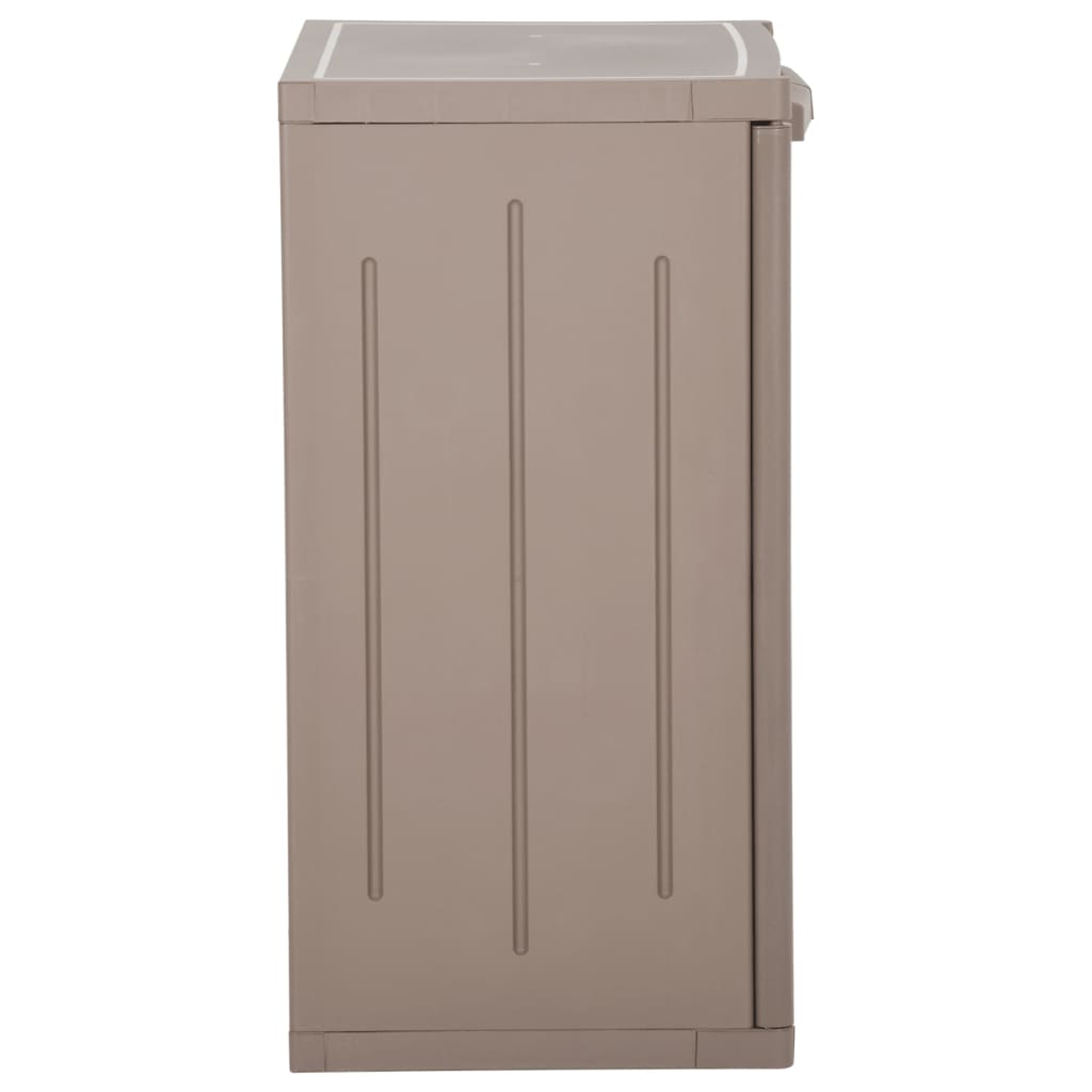 Oppbevaringsskap for hage brun 65x45x88 cm PP treutseende