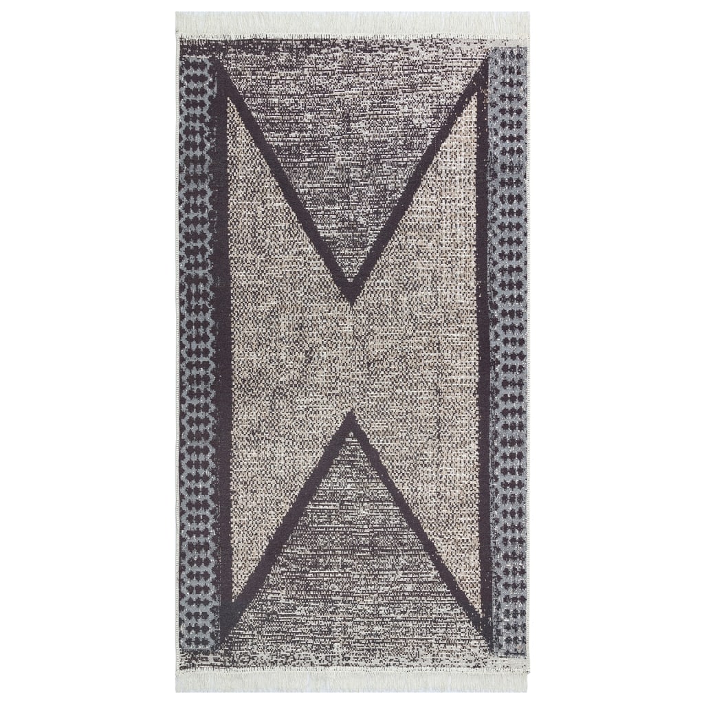 Teppe svart og grå 120x180 cm bomull