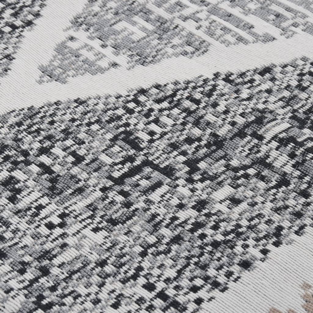 Teppe svart og grå 120x180 cm bomull