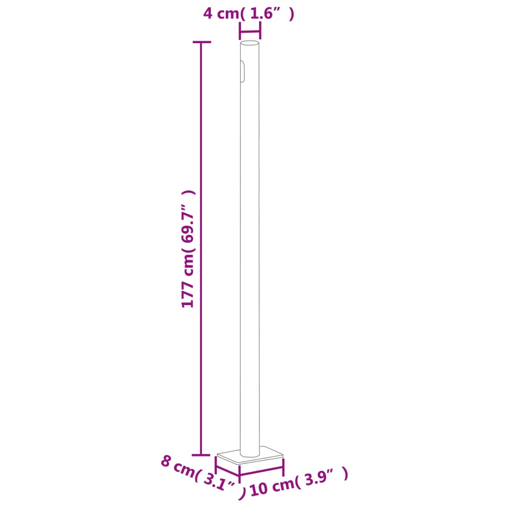 Uttrekkbar sidemarkise 180x600 cm rød