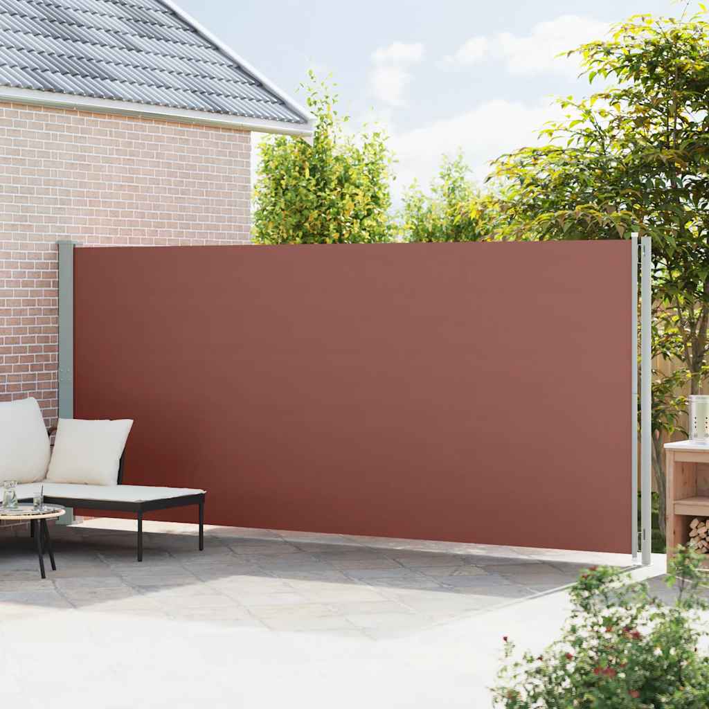 Uttrekkbar sidemarkise 200x600 cm brun