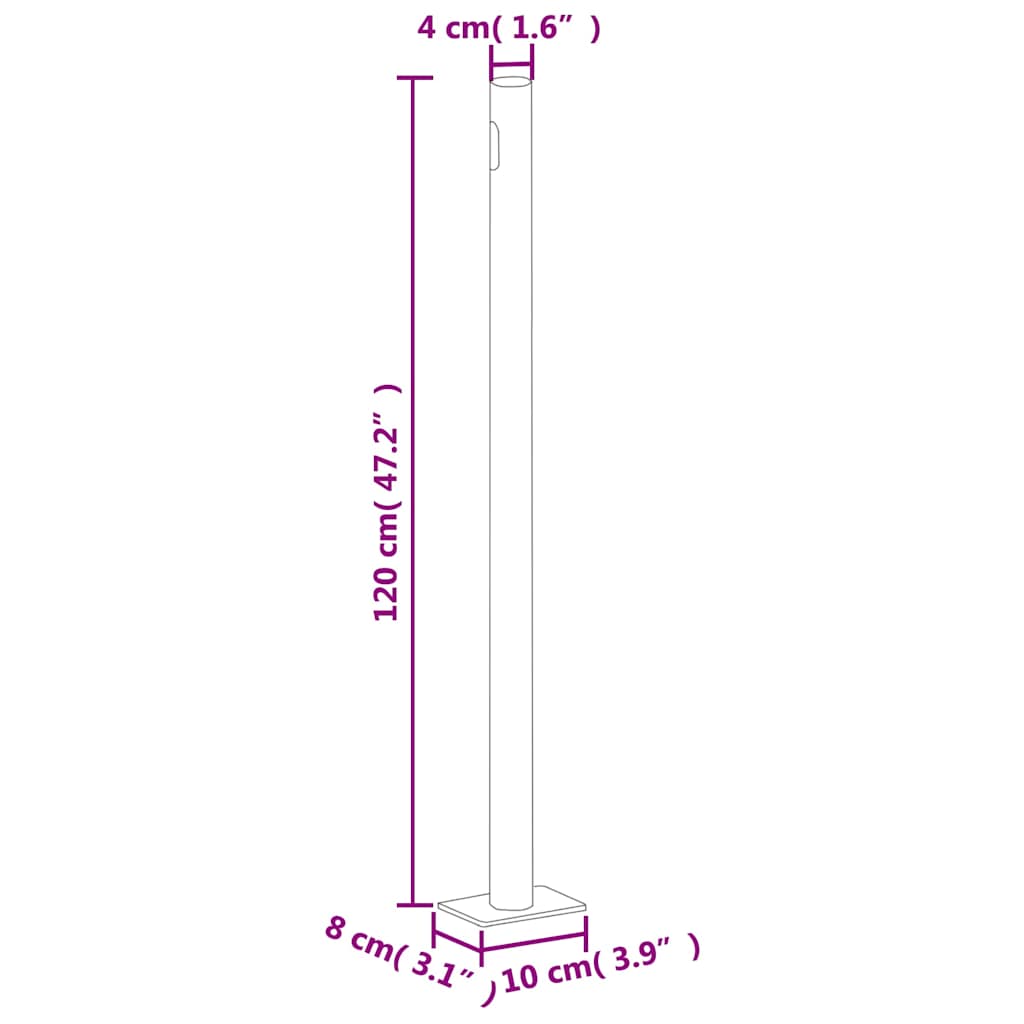 Uttrekkbar sidemarkise 200x1000 cm kremhvit