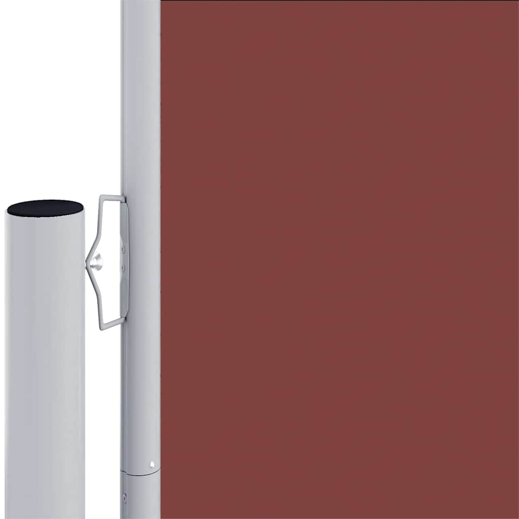Uttrekkbar sidemarkise brun 117x1200 cm