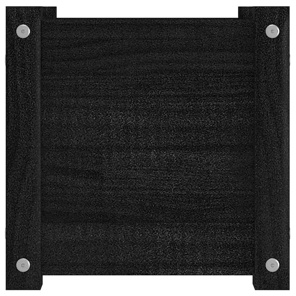 Plantekasser 2 stk svart 31x31x31 cm heltre furu
