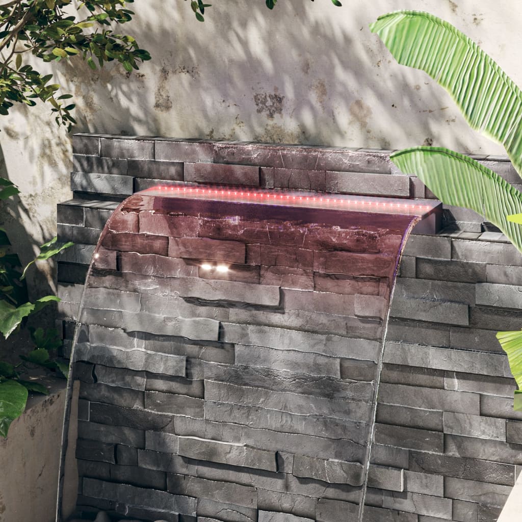 Vannfall med RGB LED akryl 108 cm