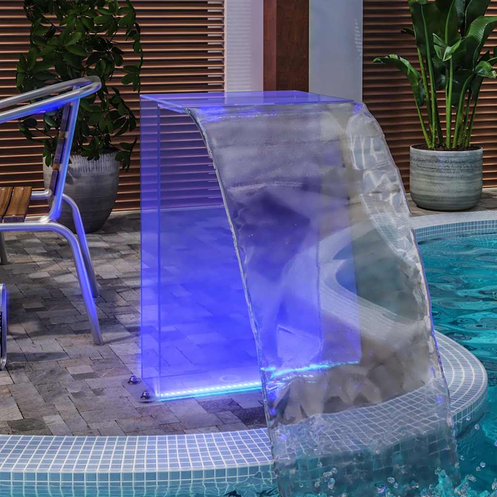 Bassengfontene med RGB LED akryl 51 cm