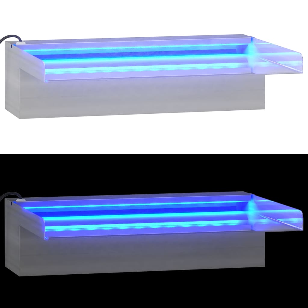 Vannfall med RGB LED rustfritt stål 30 cm