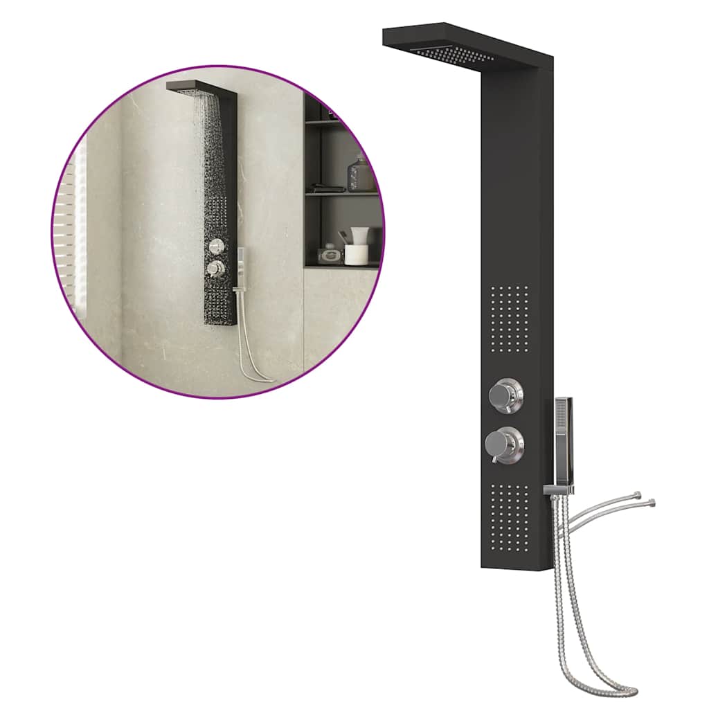 Dusjpanel aluminium svart