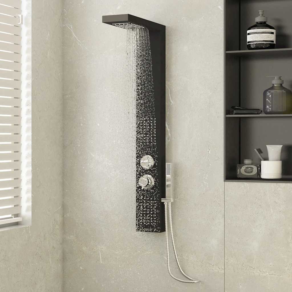 Dusjpanel aluminium svart