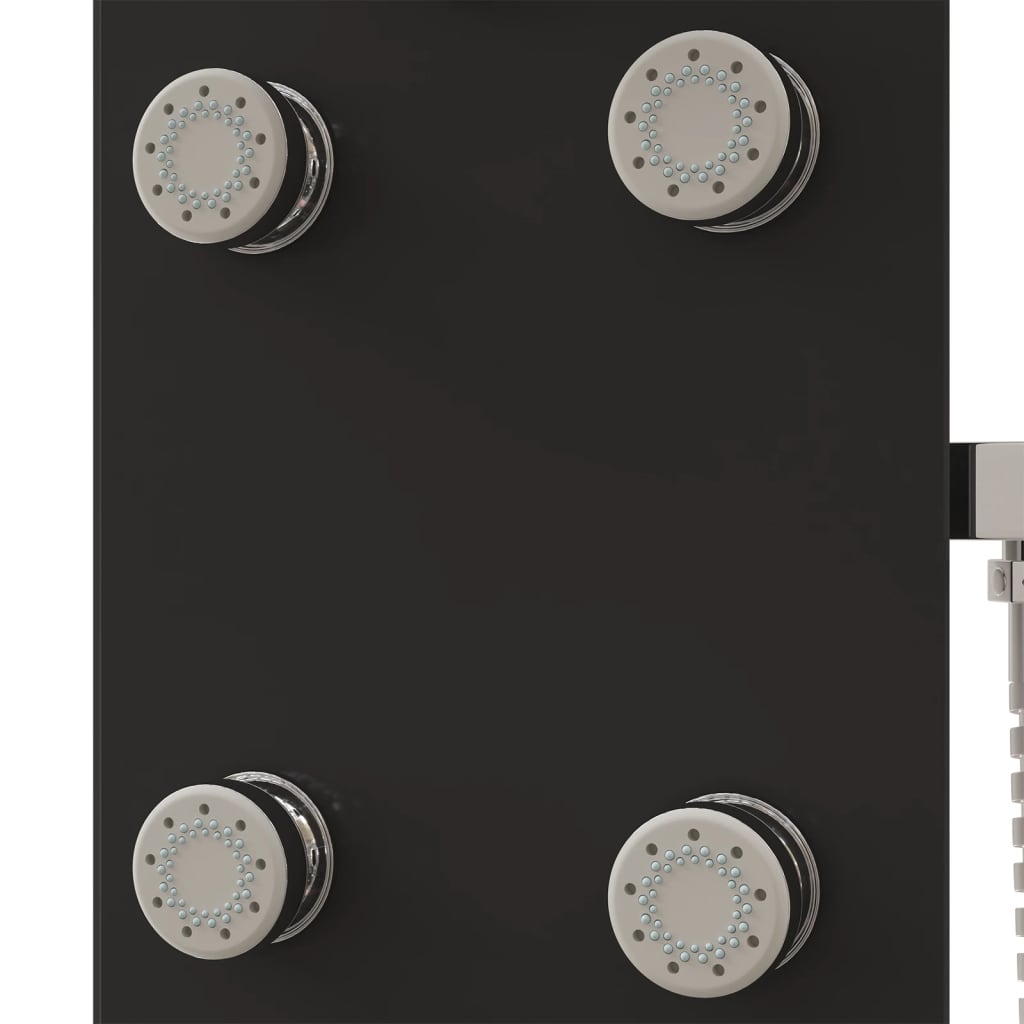 Dusjpanel glass 25x47,5x130 cm svart