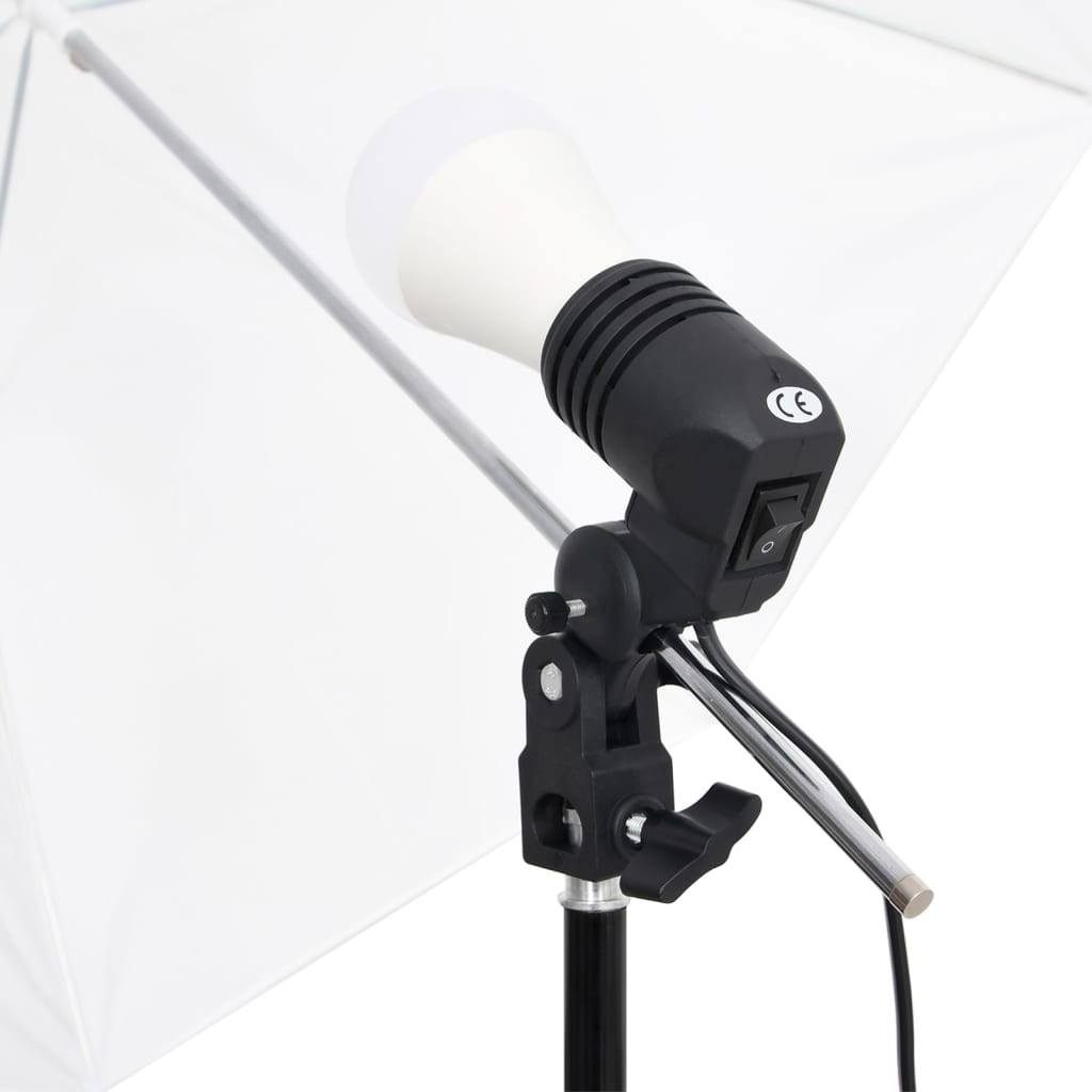 Fotostudiosett med lyssett, bakgrunn og reflektor