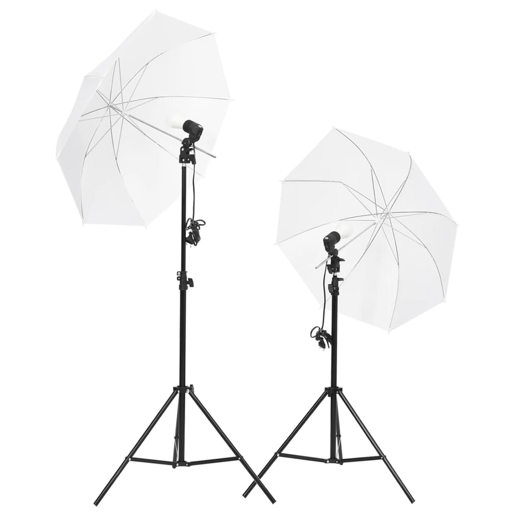 Fotostudiosett med lyssett, bakgrunn og reflektor