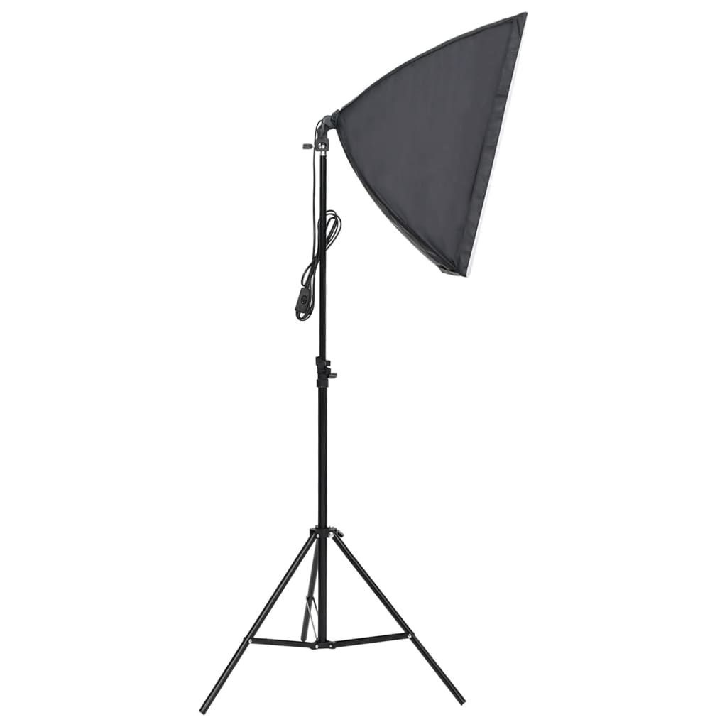 Fotostudiosett med softbokslys og bakgrunn