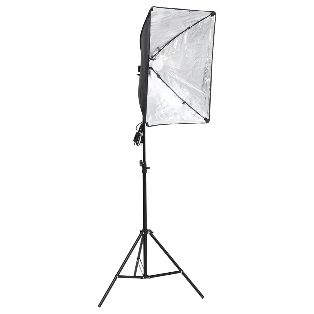 Fotostudiosett med softbokslys og bakgrunn