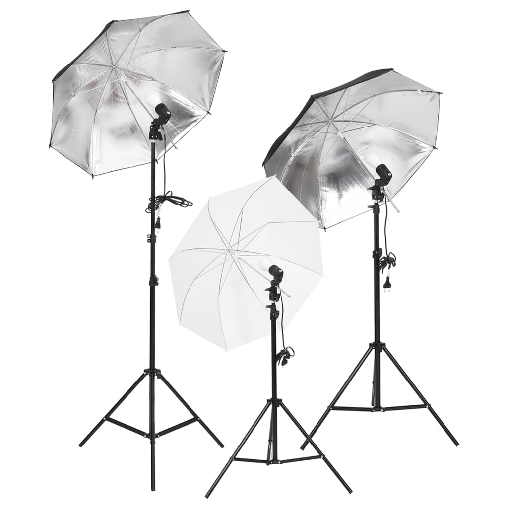 Fotostudiosett med lyssett, bakgrunn og reflektor