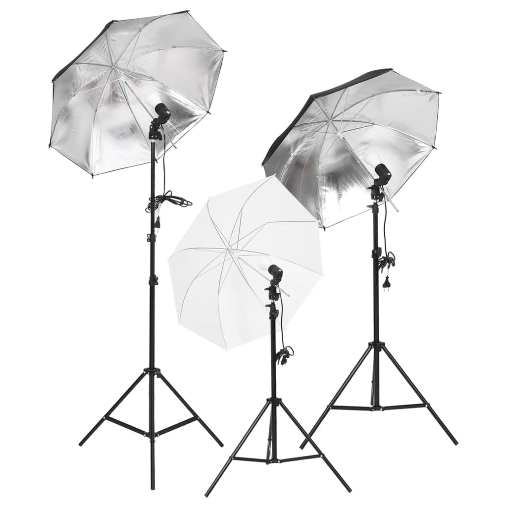 Fotostudiosett med lyssett, bakgrunn og reflektor