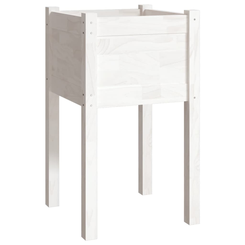 Plantekasse hvit 40x40x70 cm heltre furu