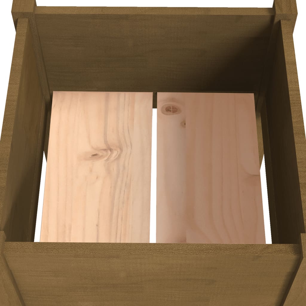 Plantekasser 2 stk 40x40x70 cm heltre furu honningbrun
