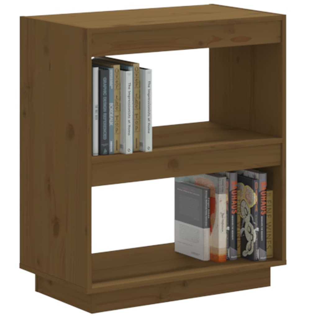 Bokhylle honningbrun 60x35x71 cm heltre furu