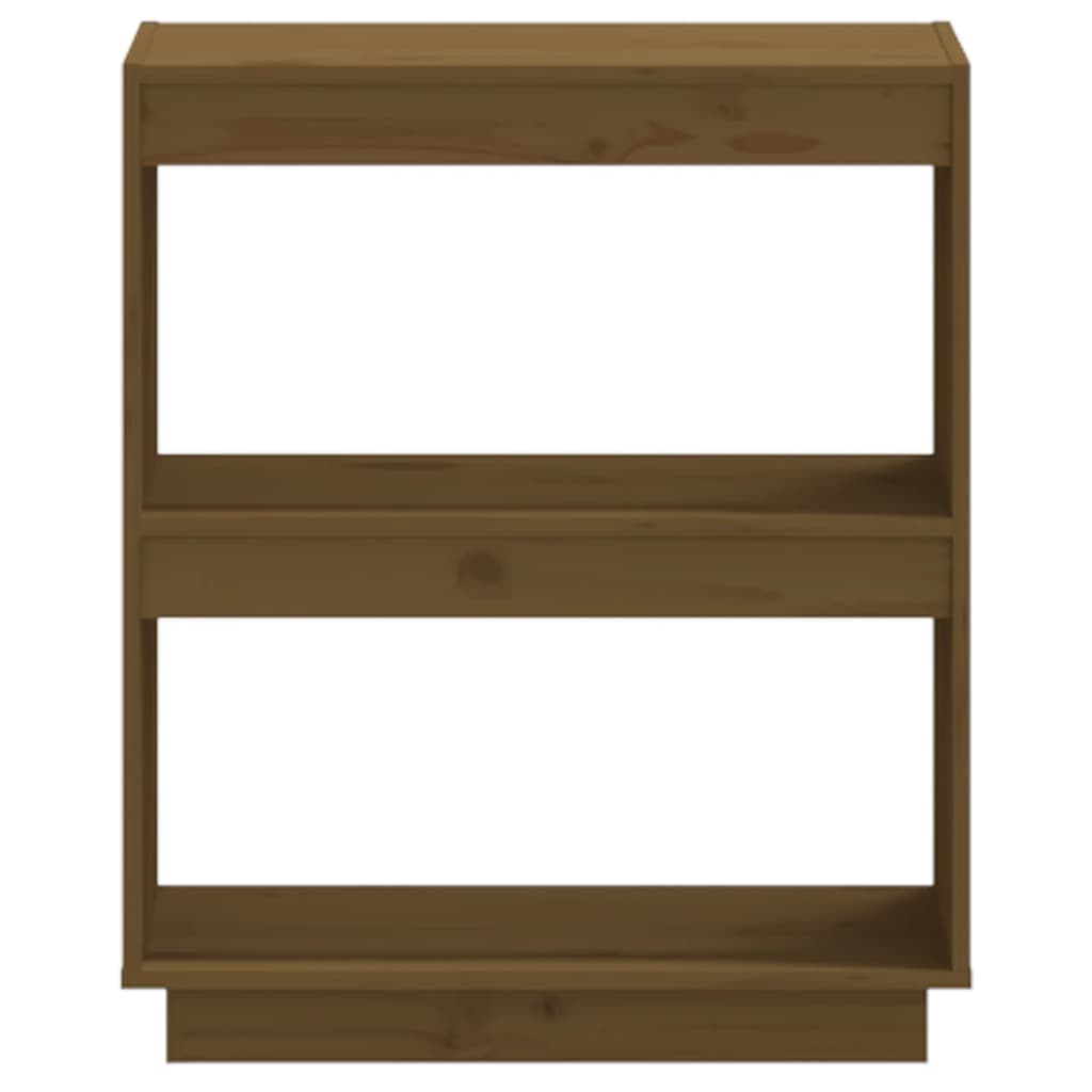 Bokhylle honningbrun 60x35x71 cm heltre furu