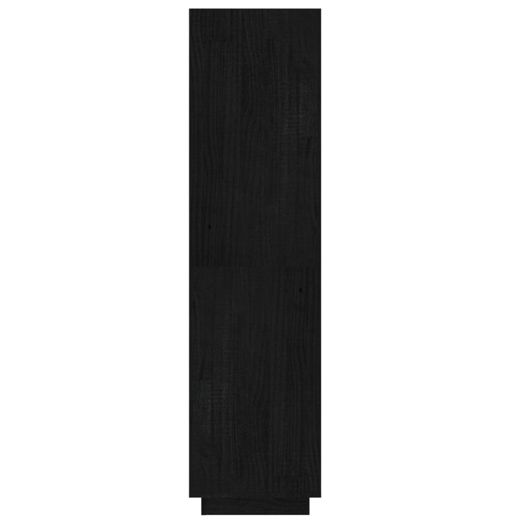 Bokhylle/romdeler svart 60x35x135 cm heltre furu