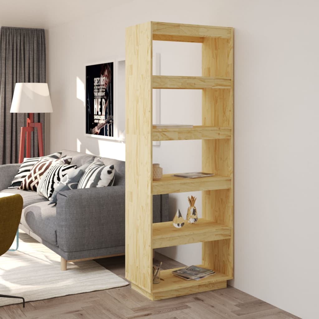 Bokhylle/romdeler 60x35x167 cm heltre furu