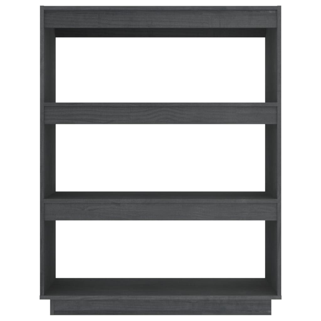 Bokhylle/romdeler grå 80x35x103 cm heltre furu