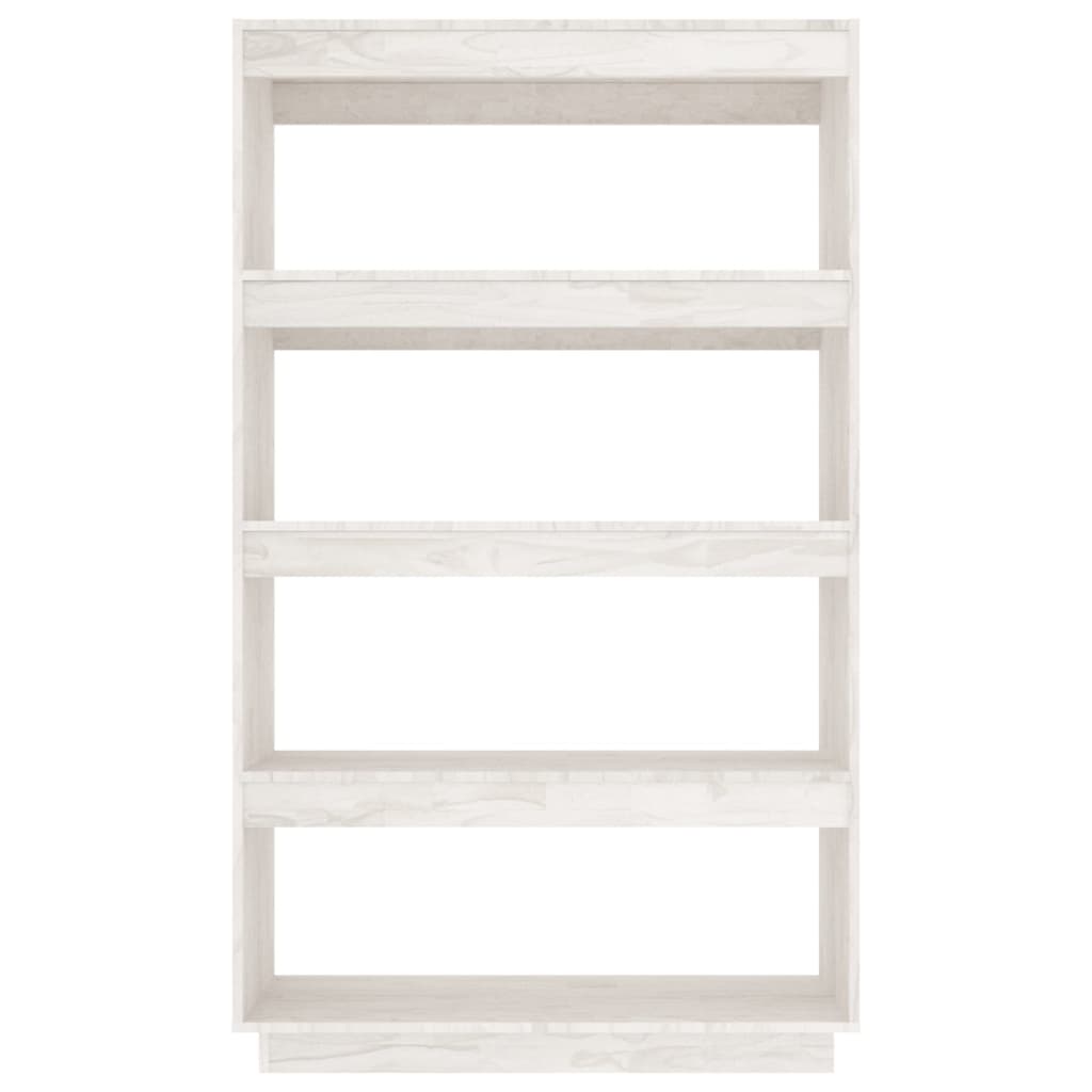 Bokhylle/romdeler hvit 80x35x135 cm heltre furu