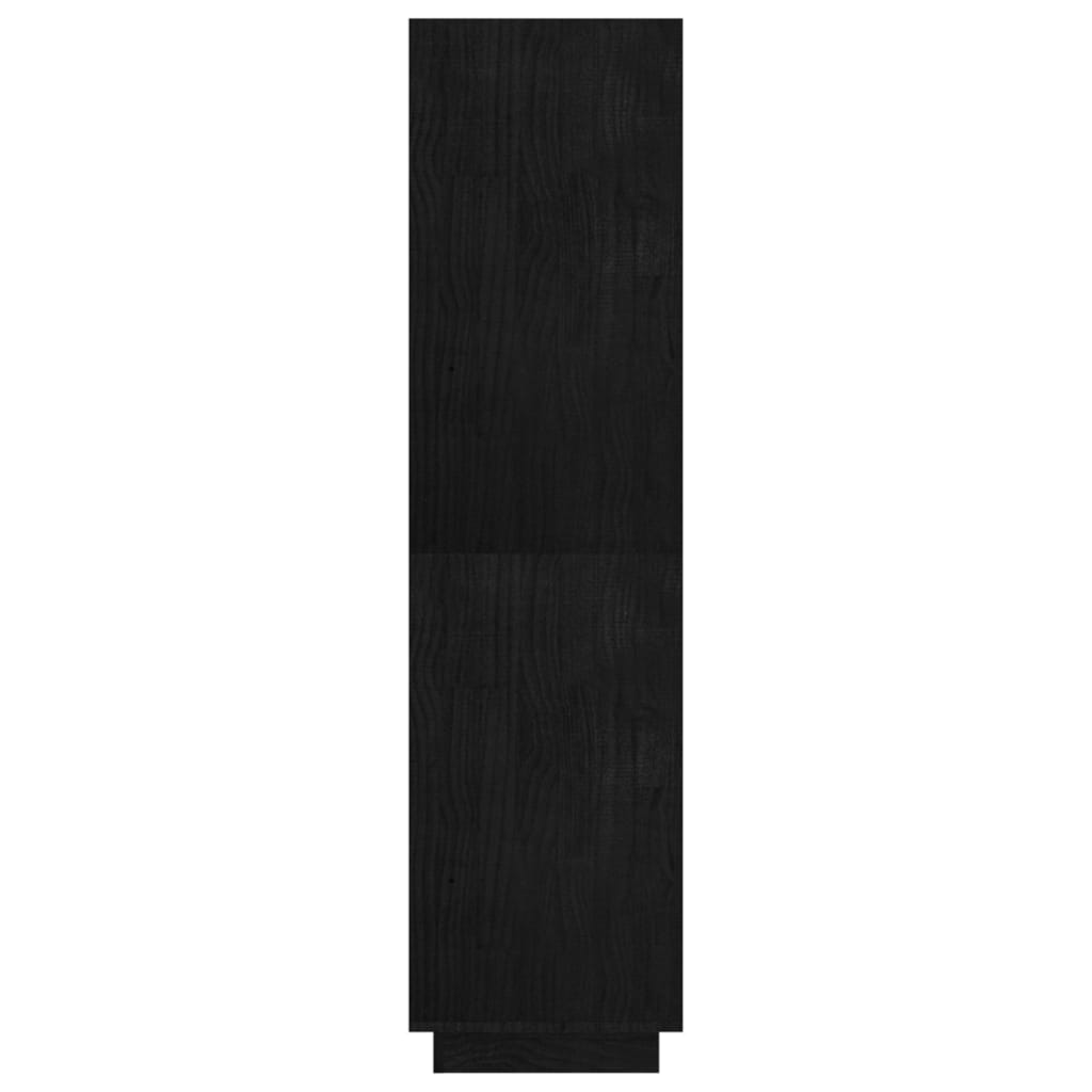 Bokhylle/romdeler svart 80x35x135 cm heltre furu