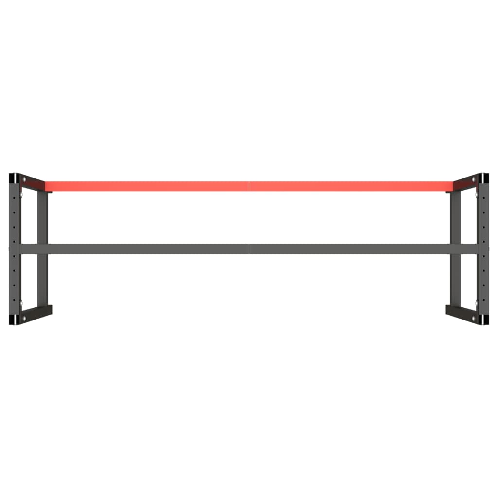 Ramme til arbeidsbenk matt svart og rød 180x57x79 cm metall