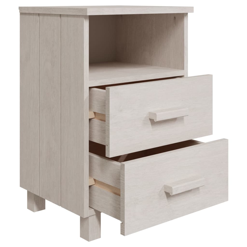 Nattbord HAMAR hvit 40x35x62 cm heltre furu