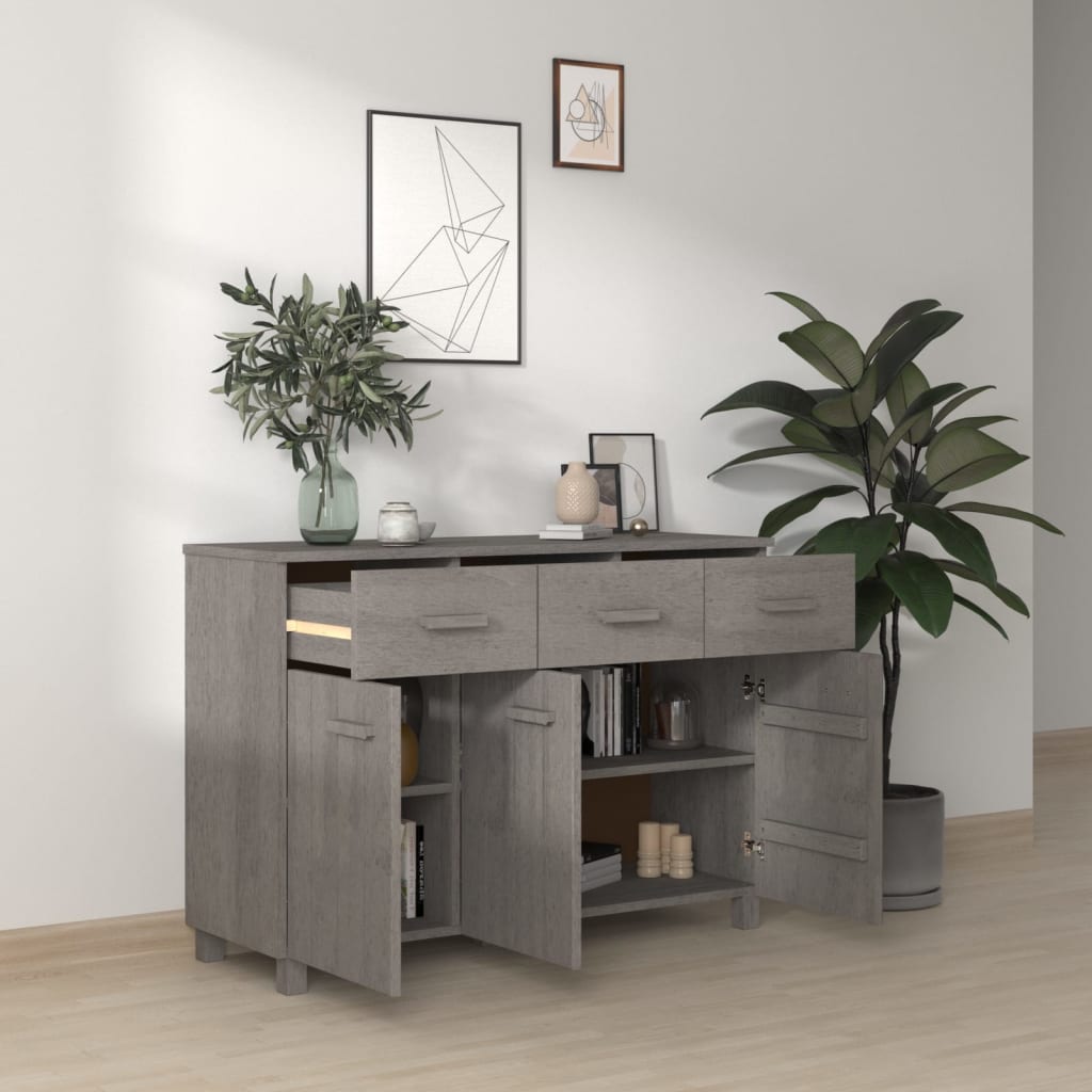 Skjenk HAMAR lysegrå 113x40x80 cm heltre furu